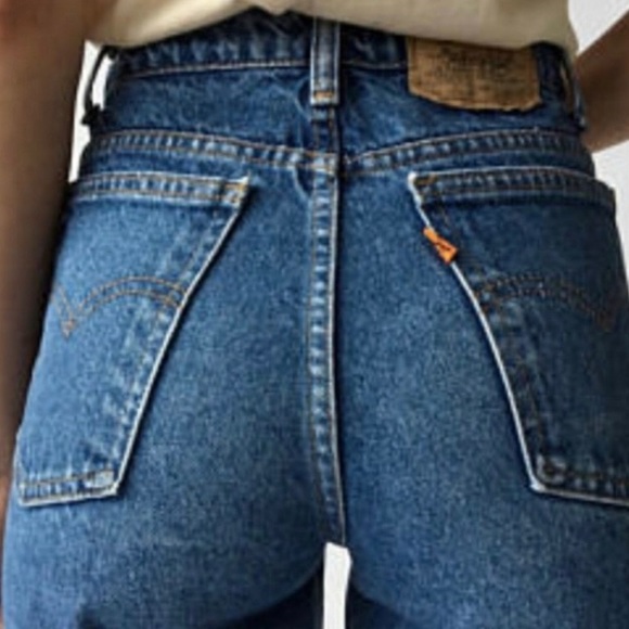 LEVI’S Vintage Jeans Retro USA MADE Cotton High Rise Tapered Blue Denim Size 14 - Picture 10 of 16